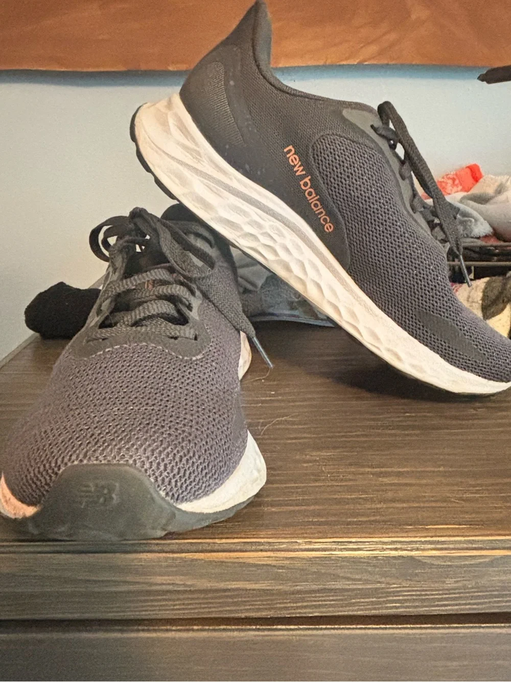 New Balance Women's Black and Orange Athletic Running Shoes